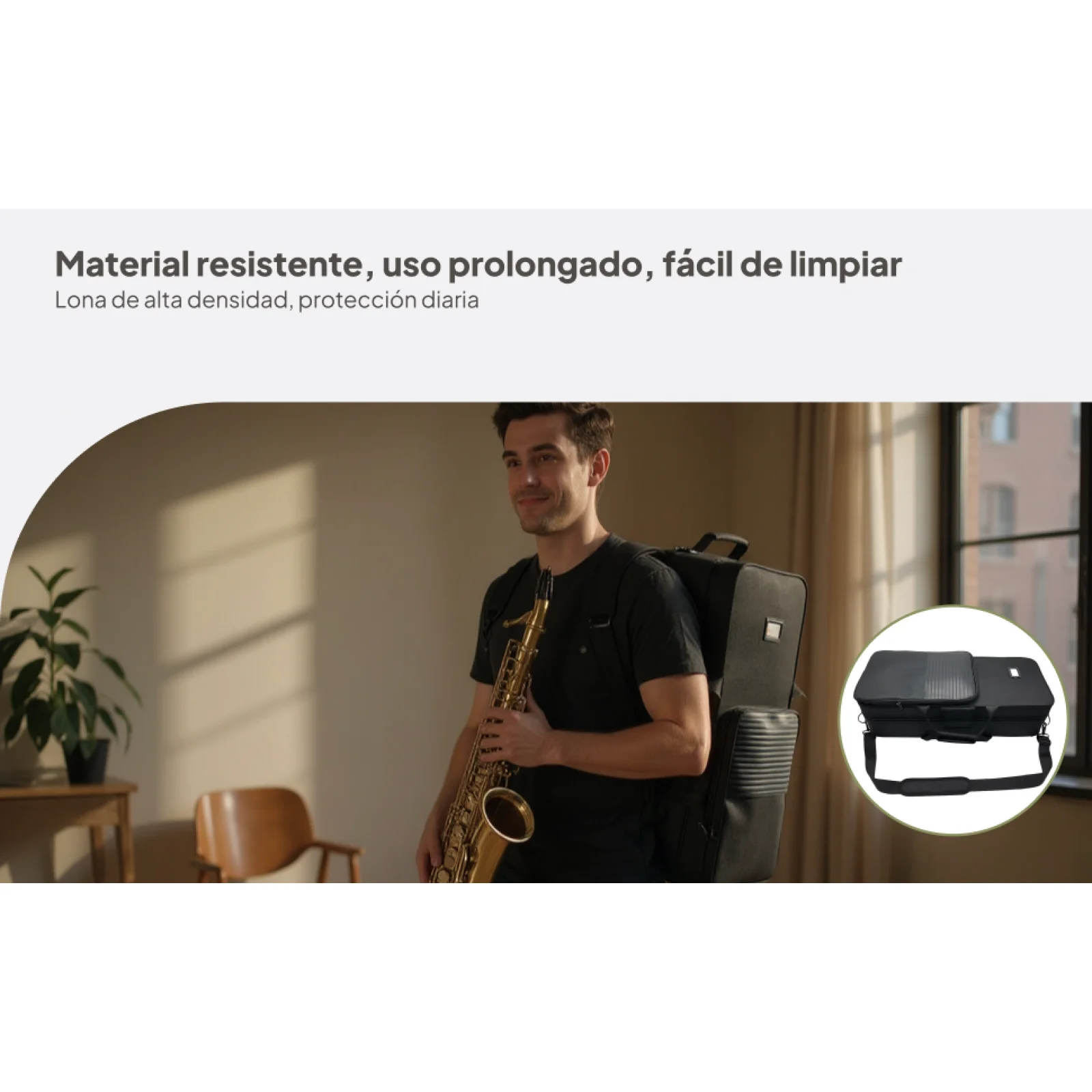 Alto Saxophone Case with Pocket Portable Lightweight Saxophone Accessories Thick Padded Protective Carry Case Carrying Bag