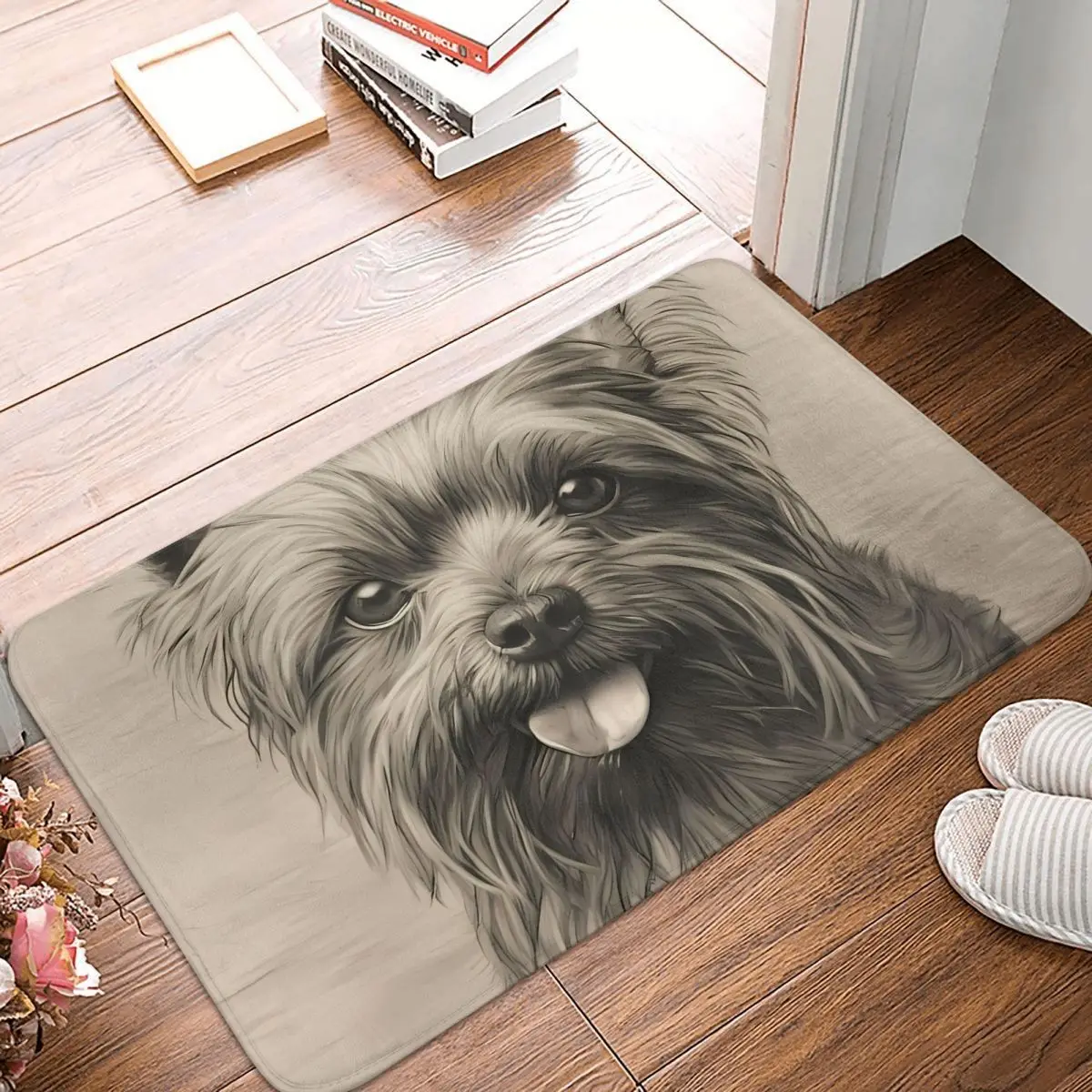 Yorkshire Cartoon Bath Non-Slip Carpet The Adorable Terrier Bedroom Mat Entrance Door Doormat Floor Decoration Rug