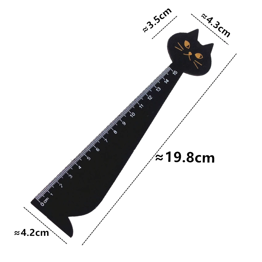 1pcs/lot Kawaii Lucky Cat Wooden Ruler Straight Ruler School Supplies  Animal Ruler Measuring Straight Ruler 15cm