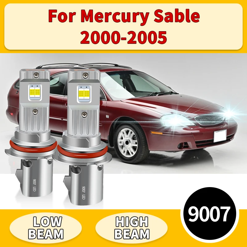 

2 шт. 12 В турбо светодиодная лампа HB5 9007 мощная 30000LM светодиодная лампа для фар Canbus Hi/Lo Beam для Mercury Sable 2000 2001-2005