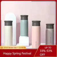 350ml/500ml TYESO Stainless Steel Thermos Bottle Creative Round Shoulder Scrub Termos Travel Car Portable Vacuum Cup Drink Items