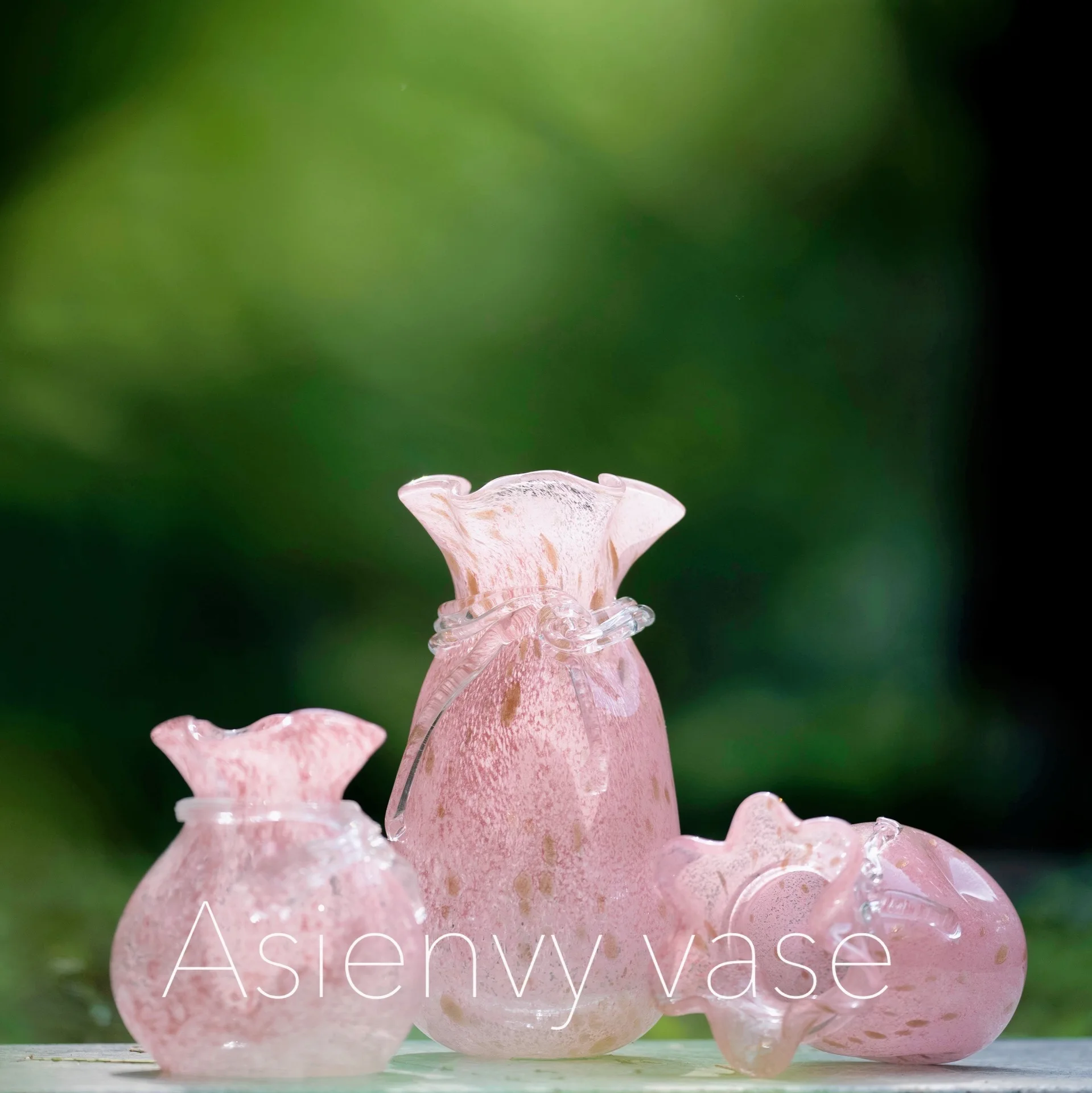 Pink Lucky Bag, Pocket Bag, Pink Art Glass Vase, Home Decorations, Decorations, Net Red Photo Props, Flower Arrangement