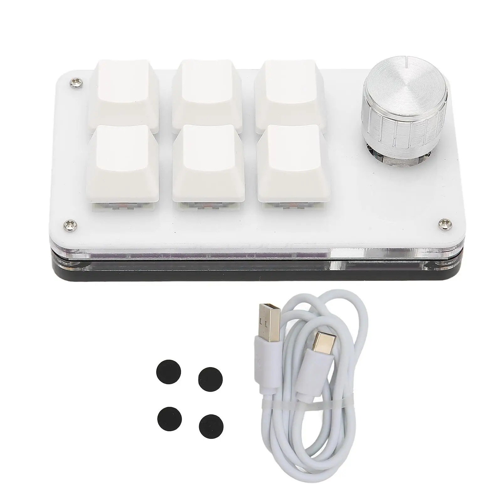 One-Handed  Keyboard with Programmable Knob - Wired, Plug & Play for gaming /Office Accessory