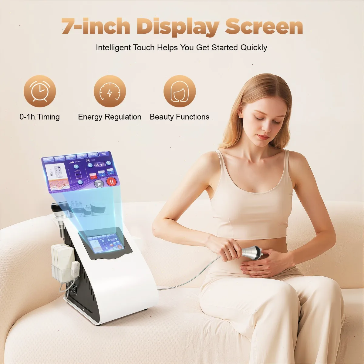 Máquina de Cavitación 40K para Reducir Grasa, Adelgazar y Moldear el Cuerpo, Uso Doméstico y en Salones de Belleza para Abdomen, Muslos y Brazos