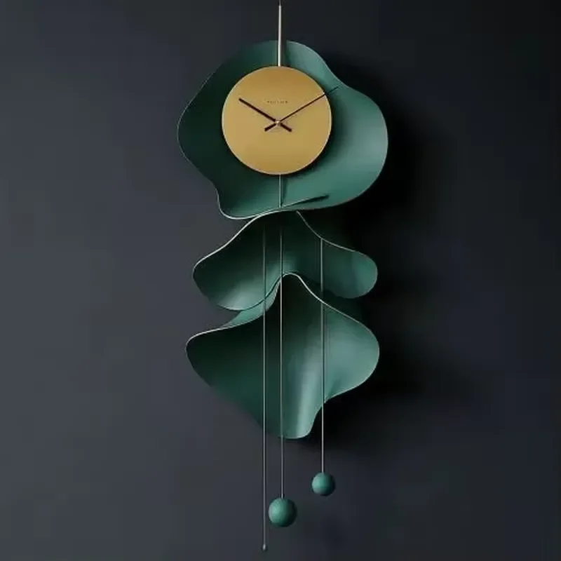 60cm Brass Quartz Wall Clock New Chinese Retro Style Silent Living Room Decor Nordic Luxury Art Design Creative Desktop