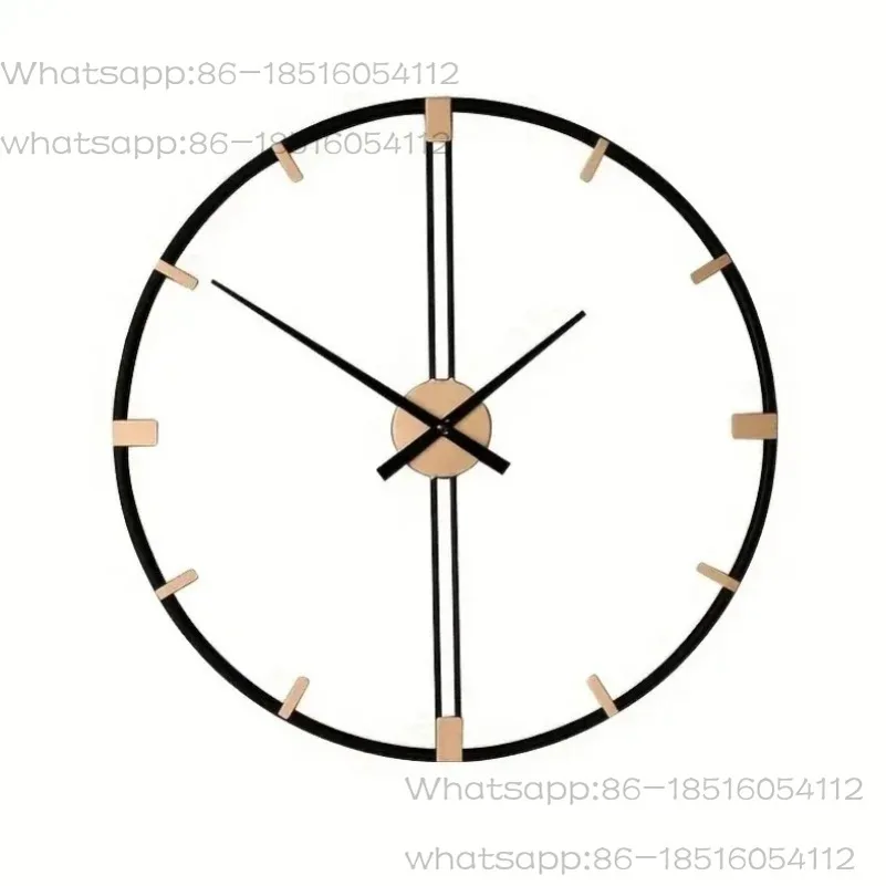 

Large Wall Clock Living Room Iron Art Round Clocks Mechanism Silent Watches Kitchen Luxury Watch Room Design Wall Decoration