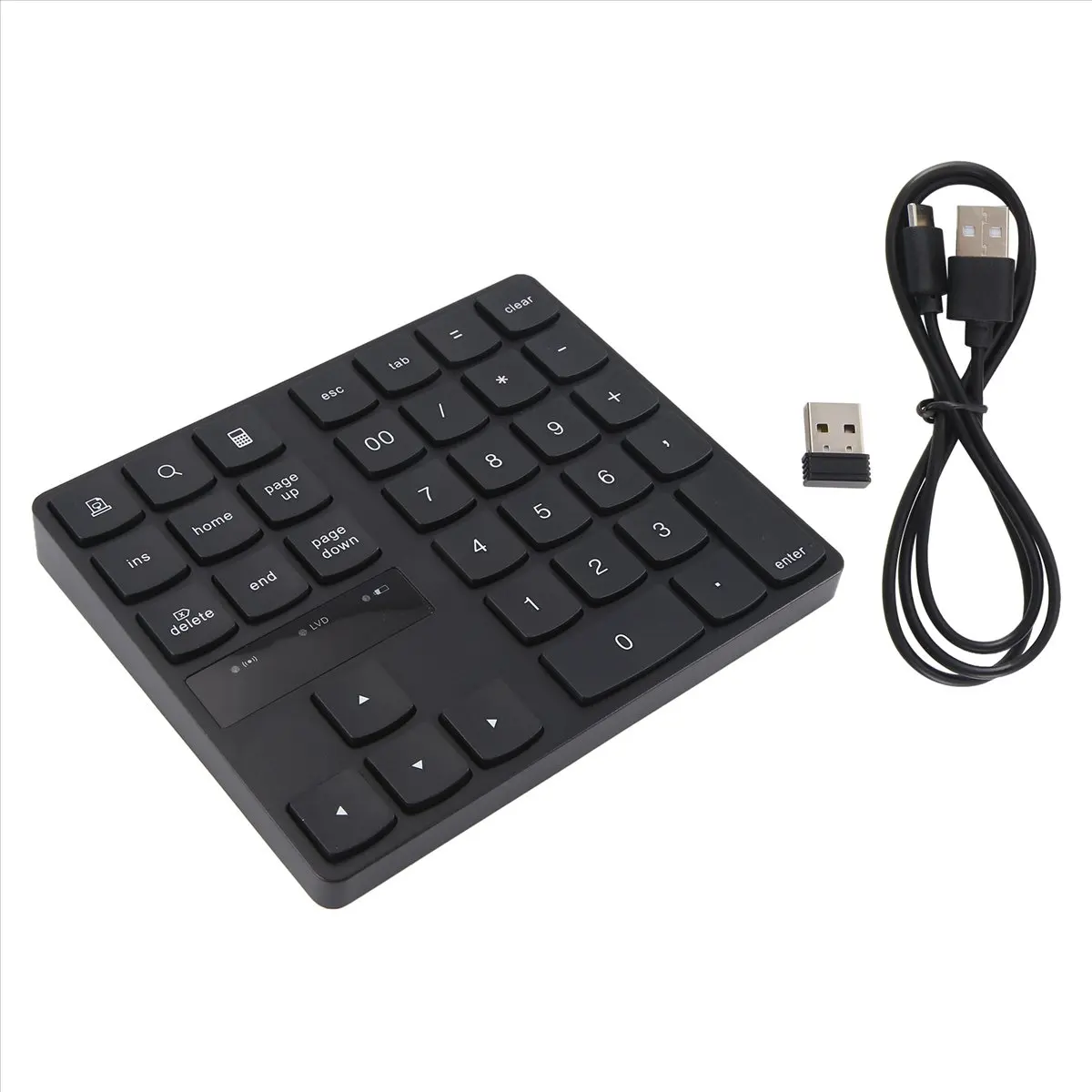 

T64C! 2.4G Wireless Numeric Keypad, Rechargeable Number Pad Keyboard with 35 Keys for PC/Laptop/Macbook/IMac