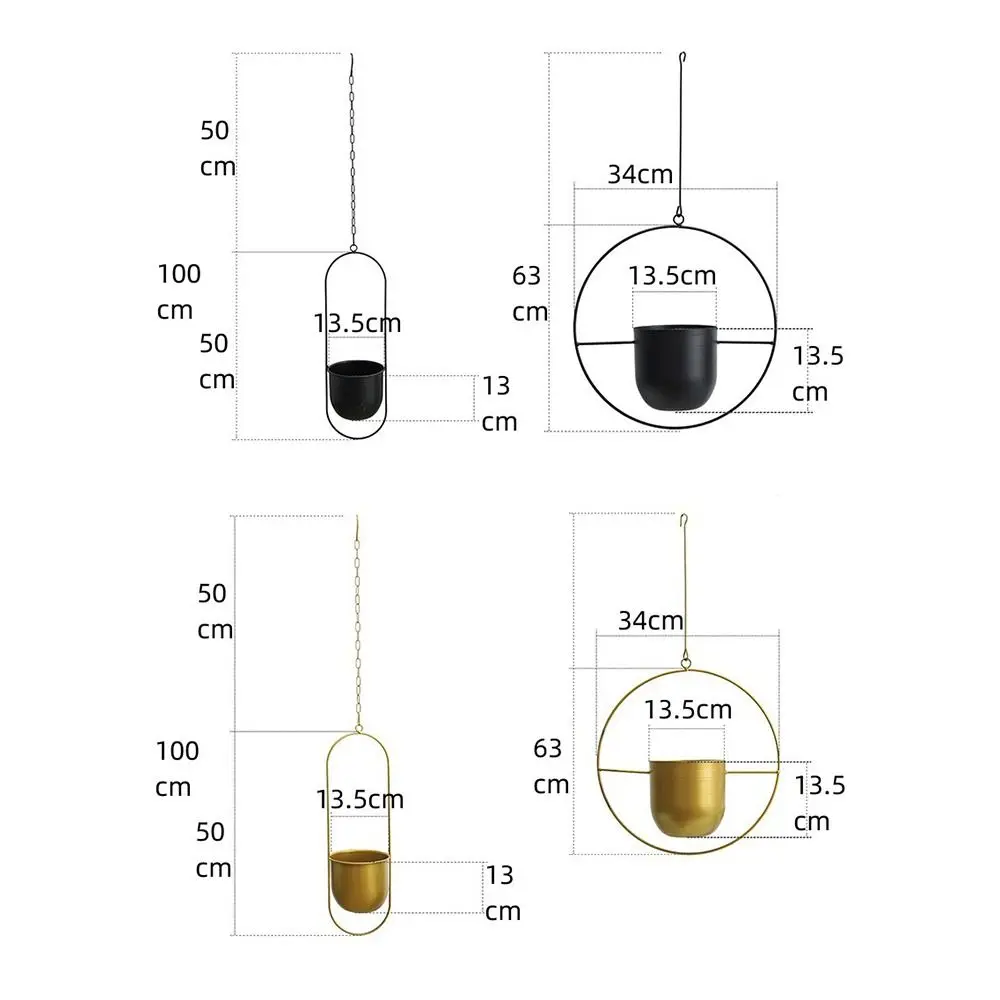 Creative Iron Plant Pot Hanging Bucket with Hook Hanging Flower Pot Succulent Plant Flowerpot Home Decoration