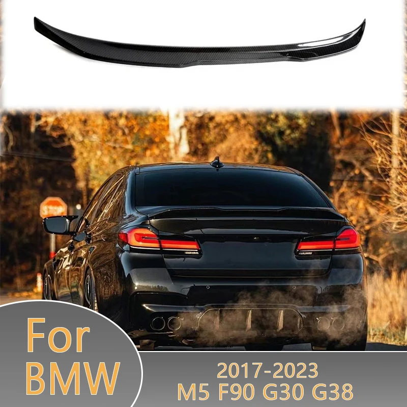Подходит для BMW M5 F90 G30 G38 2017-2023 гг., высококачественный специальный спойлер багажника из настоящего углеродного волокна Pro-модель