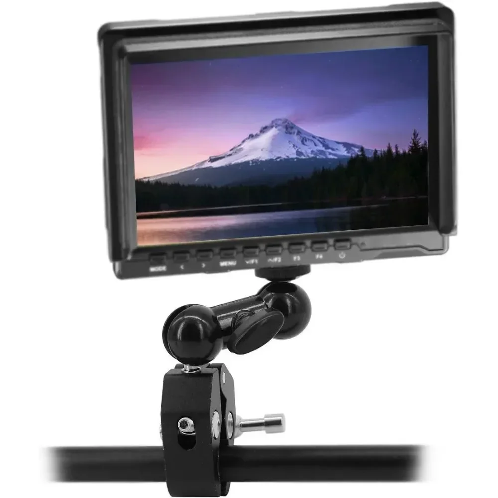 ERIKOLE Super Abrazadera de metal con 360 °   Abrazadera de brazo mágico con cabeza de bola doble con orificio de 1/4 "y 3/8" para monitor de cámara DSLR micrófono de luz LED