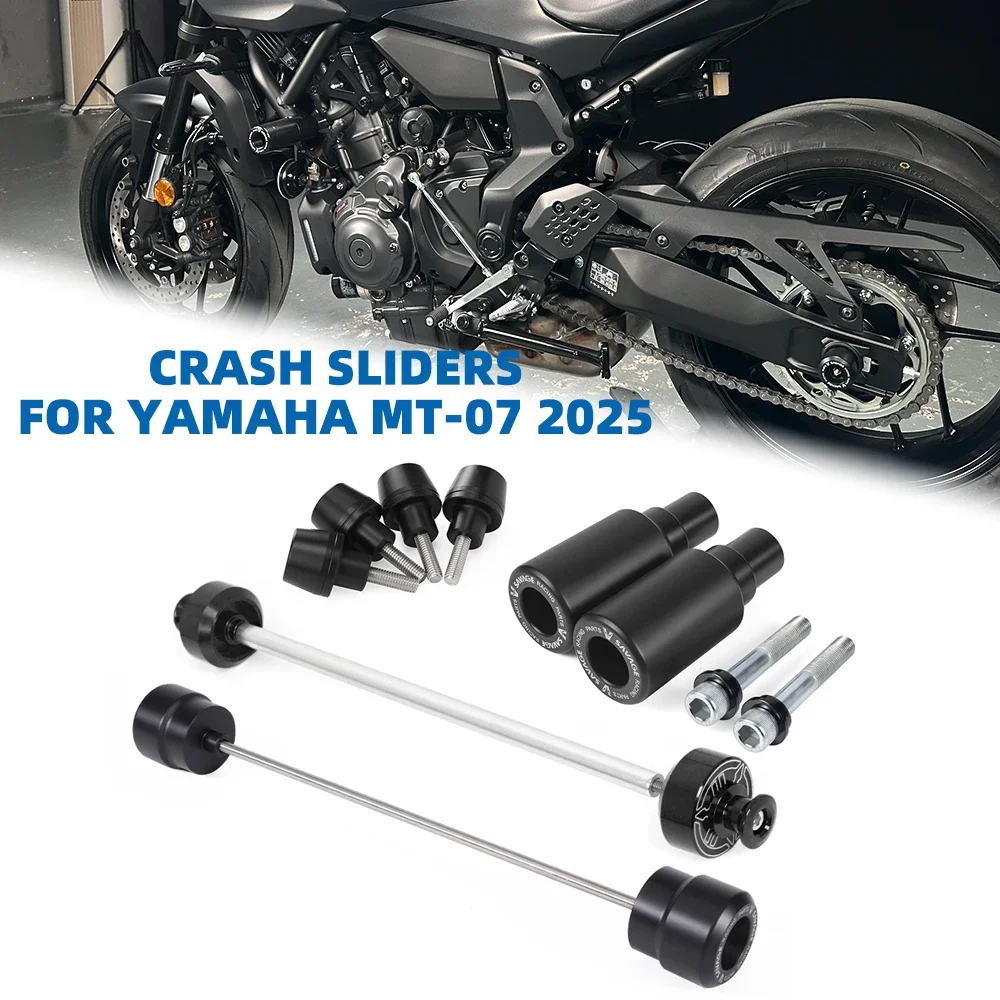 لياماها MT-07 MT07 2025 رافعة مرآة ضوء الناهض Handguard الإطار عجلة المنزلق Footpeg GPS حامل جوّال بلاستيكي لوحة ترخيص حامل #5