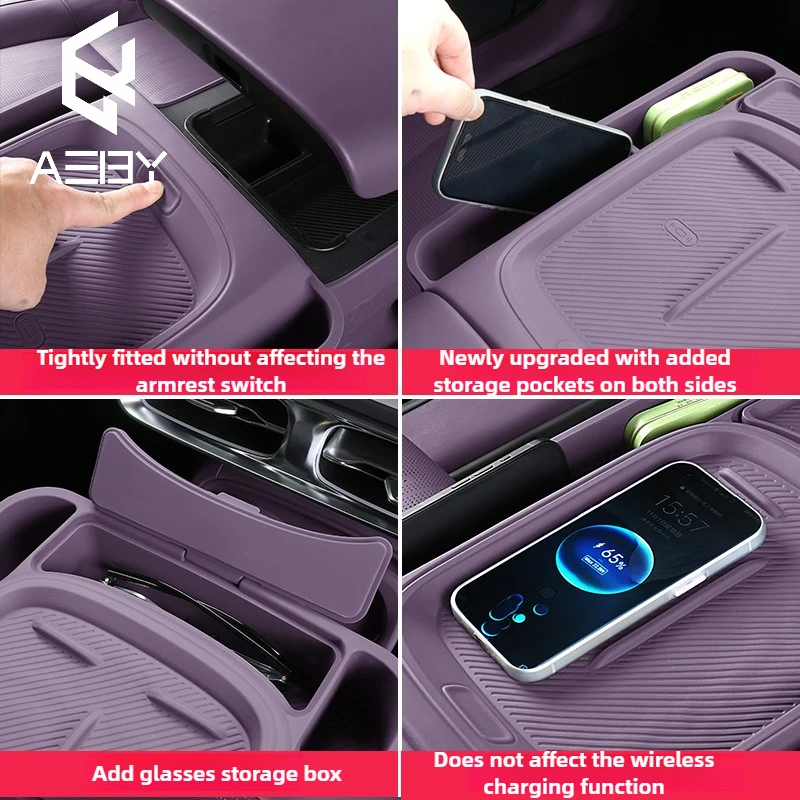 AEBY For Leapmotor B10 2025-2026 Center Console Wireless Charger Pad Charge Silicone Mat Car Phone Holder Interior Accessories - view 3