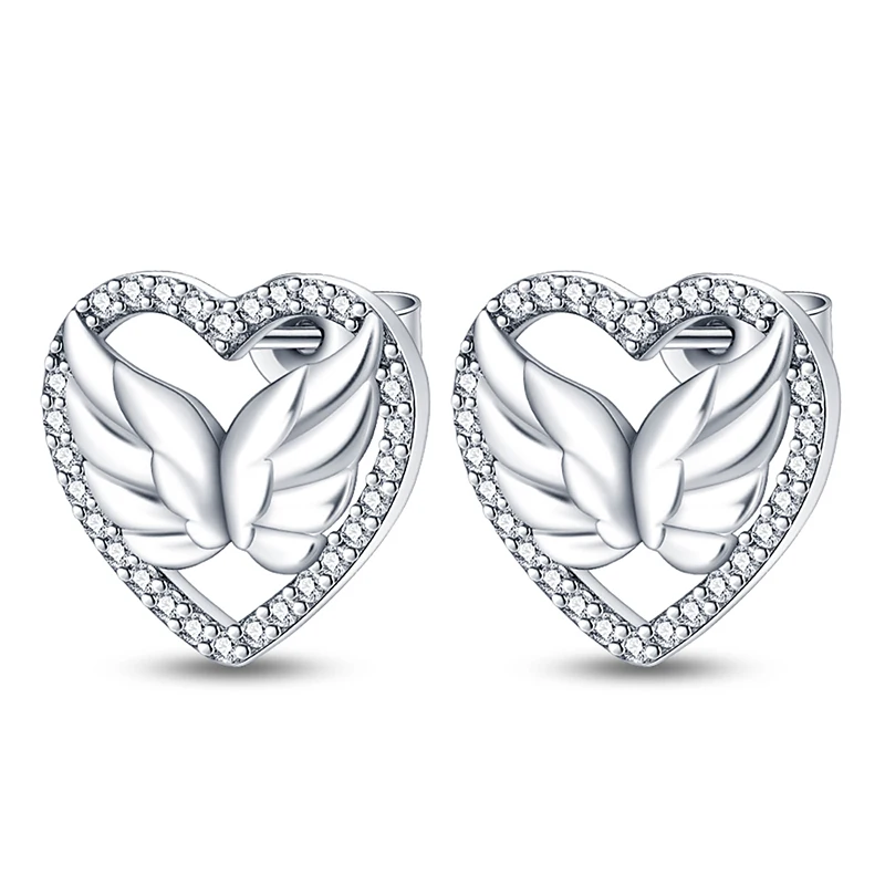 Women's 925 Sterling Silver Star Moon Heart Shape Earrings