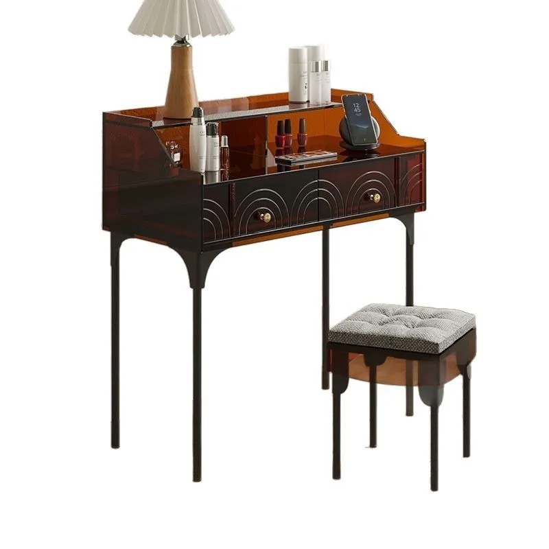 

Light luxury acrylic dressing table Bedroom dressing table Modern minimalist master bedroom Small makeup dressing table
