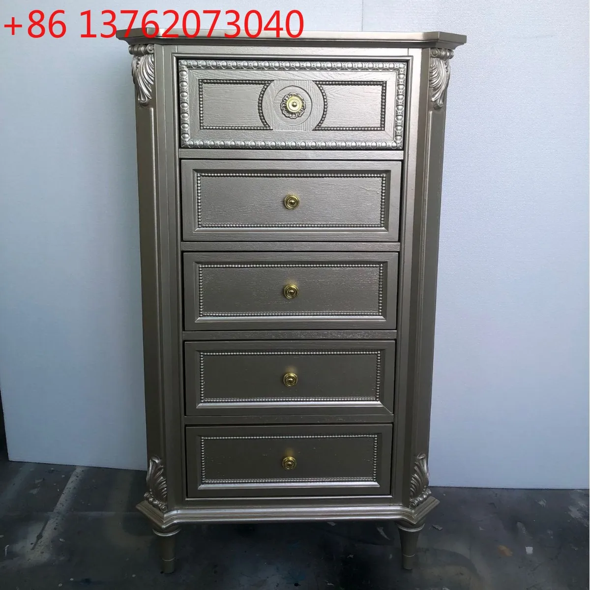 

Champagne Gold Cabinet Drawer Cabinet European Bedroom Living Room Side Cabinet
