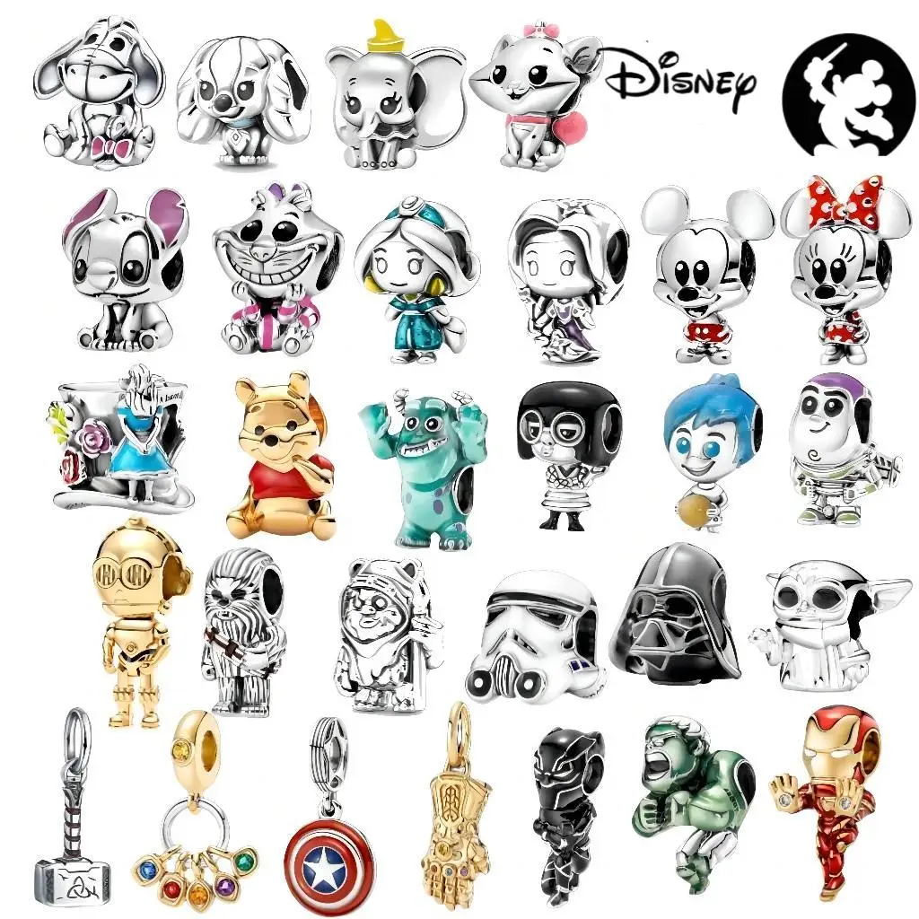 Disney HEROCROSS Marvel Rescuer Star Charm Wars Pandora Beads Original Fashion Bracelet Exquisite Women's DIY Jewelry Gift