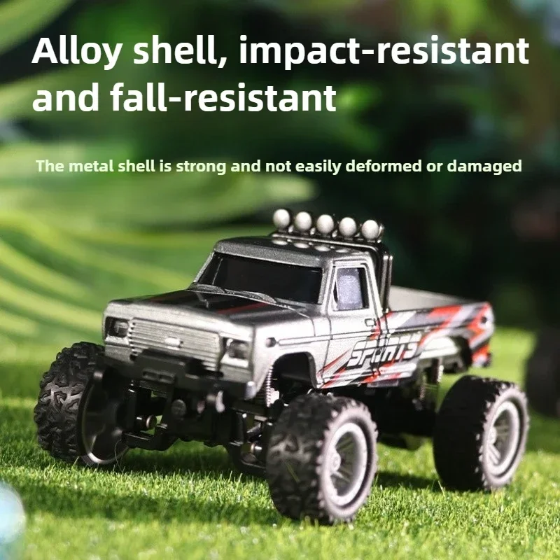 1:64 RC Buggy Bigfoot High-speed Mini RC Car Alloy Appearance Cool Lights Shock Absorption Children's Toys