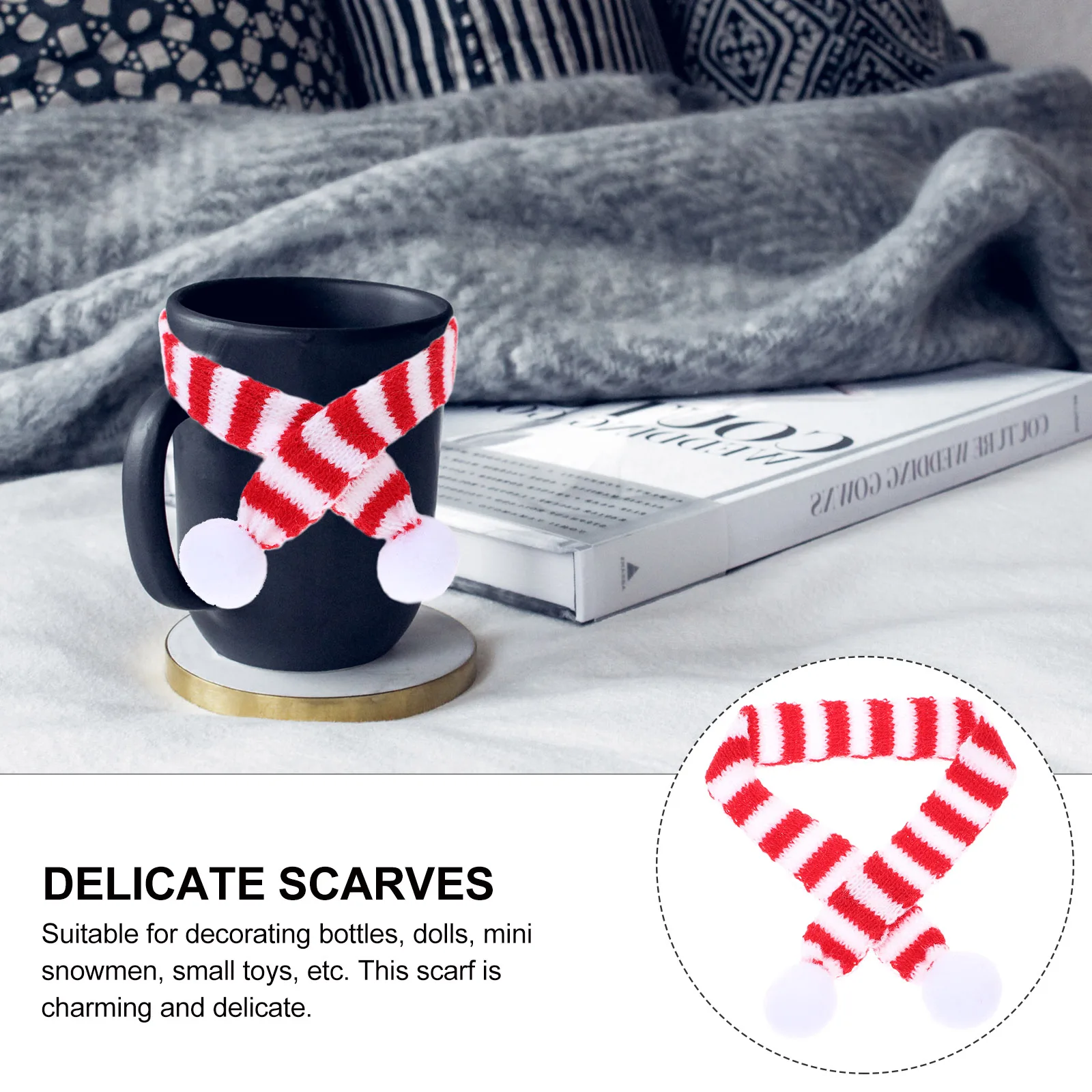

3pcs Knitting Bear Costume Mini Bottle Cup Decoration Party Supplies Christmas Snowman Snowman Scarf Fabric Scarves
