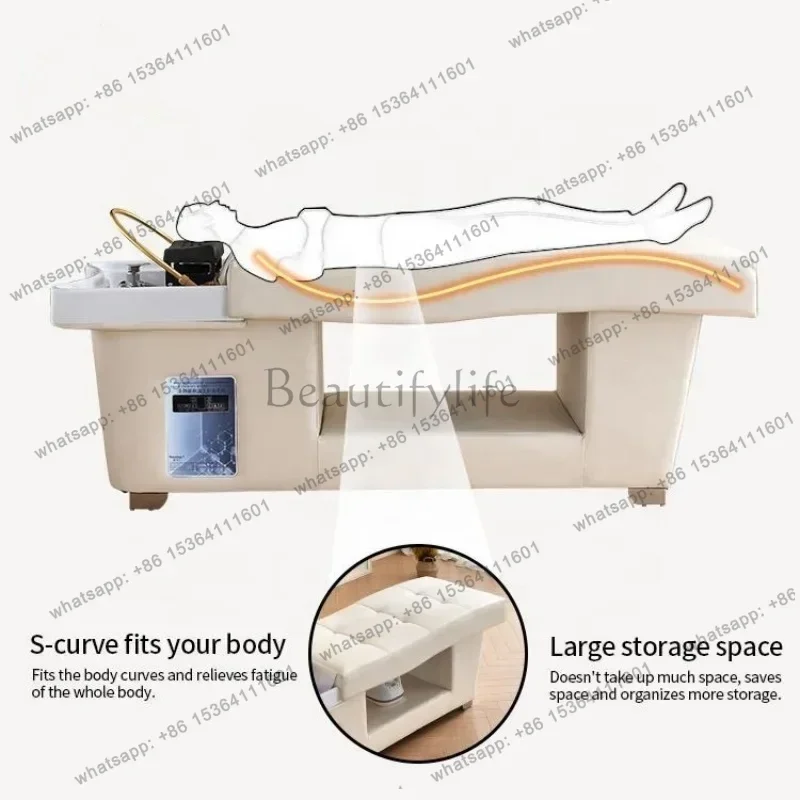 Massage Table Massage Bed with Head SPA & Fumigation Salon Shampoo Bed for Hair Washing, Wellness & Commercial Use 4