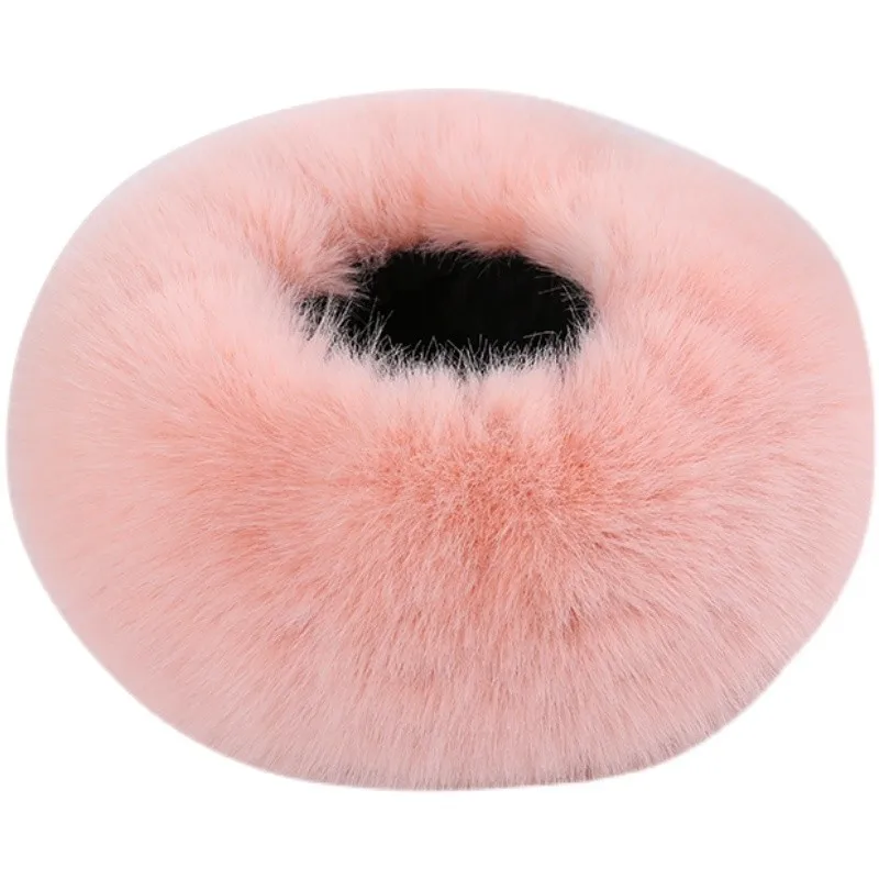 Fluffy Fur Headband Hat Ethnic‑Style Brimless Crown‑less Cap For Snow Scene Cosplay
