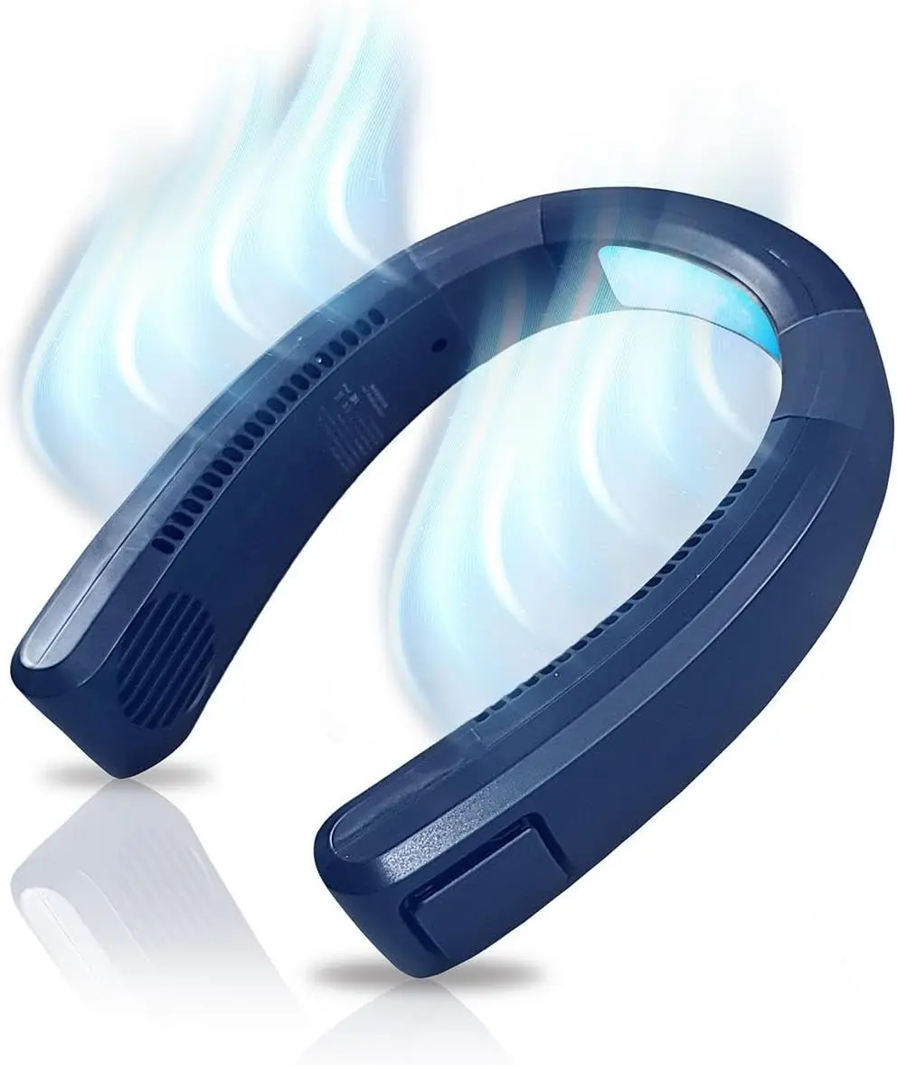 Aire acondicionado portátil para el cuello – Dispositivo de enfriamiento para el cuello y la cara con batería recargable – Diseño sin aspas