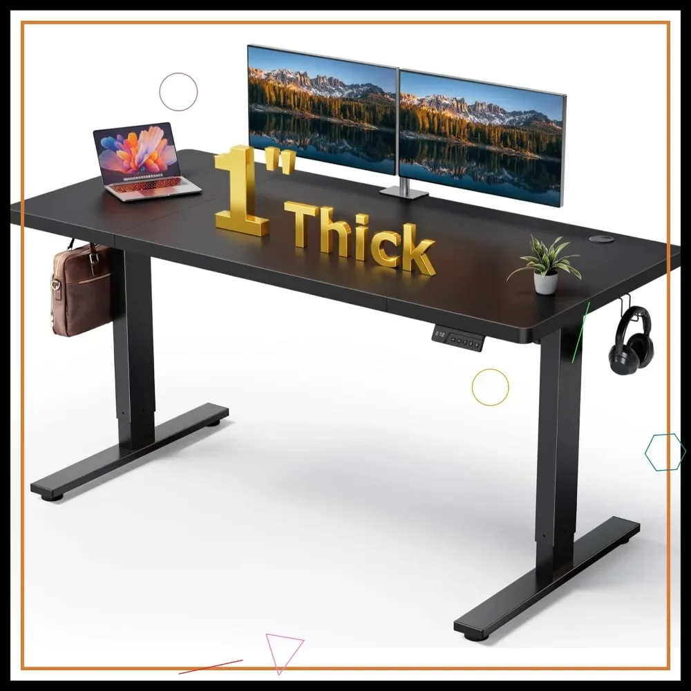 

Electric Standing Desk Adjustable Height 60x28 Inch Sit Stand Desk with Memory Buttons, Quiet Motor for Home Office