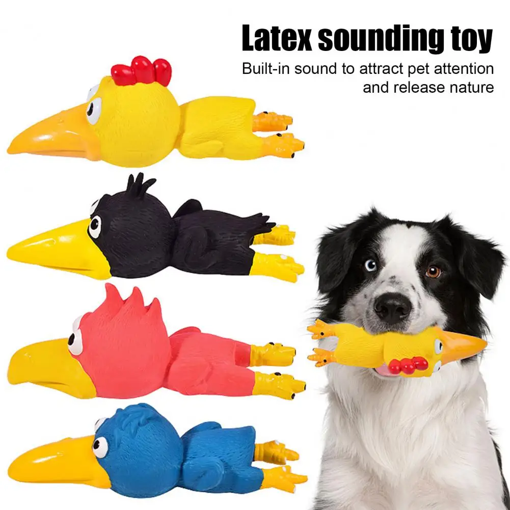Squeaky Chicken Dog Toy Interactive Pet Chewing Toy Puppy Teeth Cleaning Screaming Latex Chicken For Boredom Relief And Training