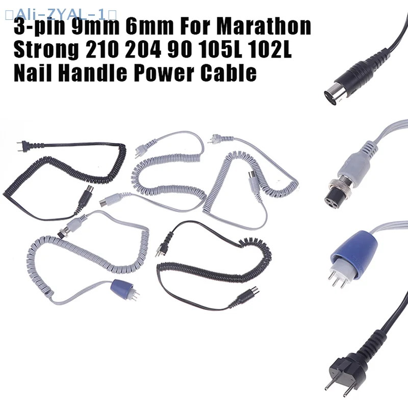 【ZYAL-1】1 قطعة أسود رمادي 3 دبوس 9 مللي متر 6 مللي متر ل قوي 210 204 90 105L 102L مسمار مقبض كابل الطاقة الكهربائية مانيكير الحفر سلك #2