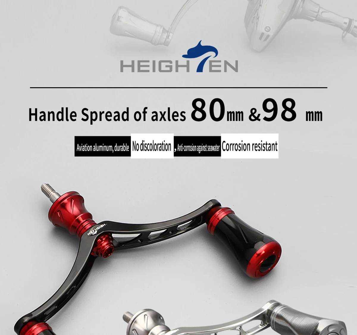 Verstellbare Doppelhebelarme für Spinnrollen – Achsabstand 80/98 mm, Knopfdurchmesser 20 mm | Passend für Daiwa & Shimano Rollen-Modifizierungsteile – Detail 2