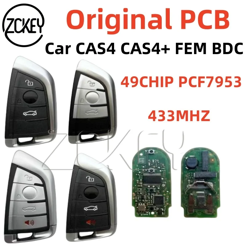 

ZCKEY Car Remote Control Key For BMW F X5 X6 2014-2019 Original PCB ID49 PCF7953 NBGIDGNG1 315MHz 434MHz Promixity Card