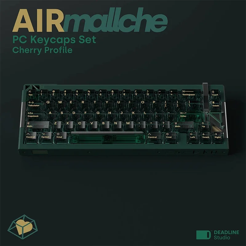 Deadline-PC Keycaps Set para teclado mecânico personalizado, Keycaps verde translúcido, perfil cereja, alta dureza