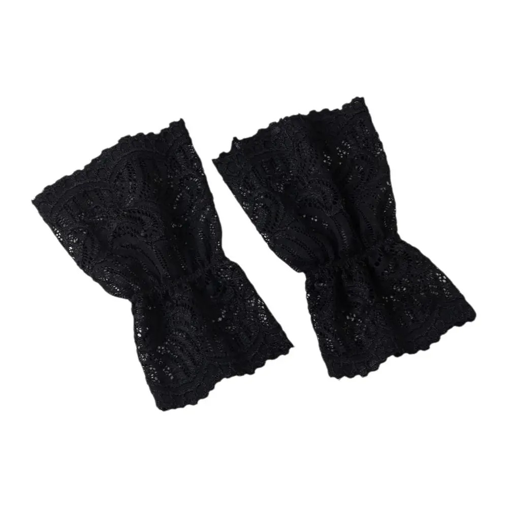 Floral Pattern Hollowed Lace Fake Cuff Detachable Breathable Wrist Cuff Elastic False Sleeve Cuffs Women's Clothing Accessories