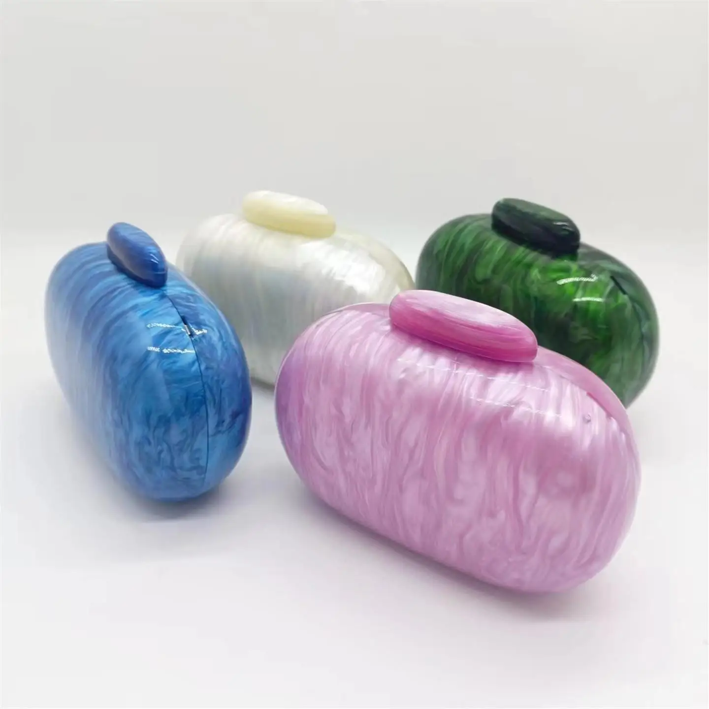 

Ele Acrylic Oval Egg ape oulder Bag for Women Faionable Dinner Bag Casual mat Sle Crossbody Bag