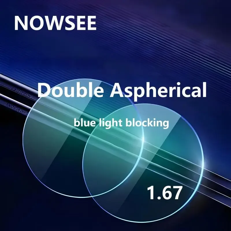 

Линзы NOWSEE 1.67 с двойной асферической коррекцией и защитой от синего света, ультратонкие, для коррекции близорукости и астигматизма, с широким углом обзора, хит продаж