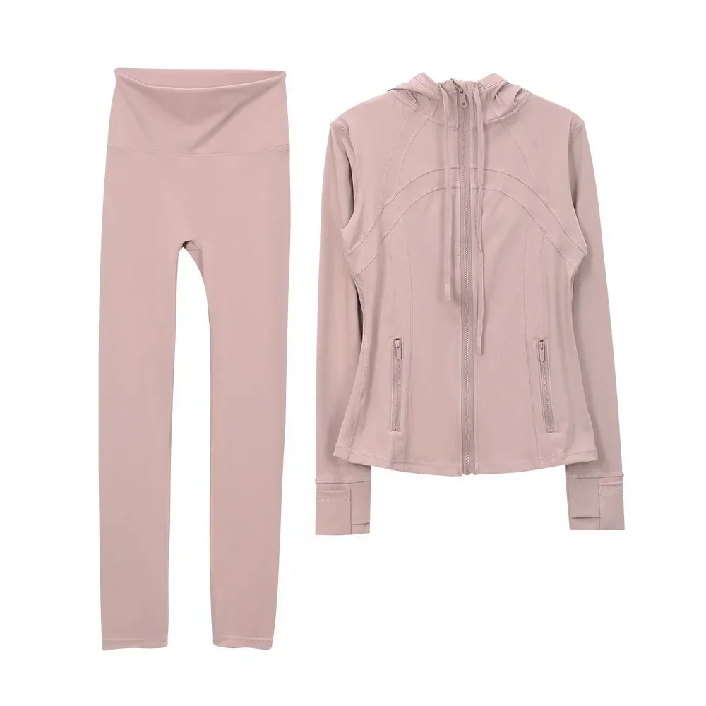 سترة يوجا نسائية بغطاء للرأس من LEMON بقصة ضيقة - بلوزة جري رياضية مرنة عالية التمدد، خفيفة الوزن قابلة للتنفس للتمرين في صالة الألعاب الرياضية واليوجا مع