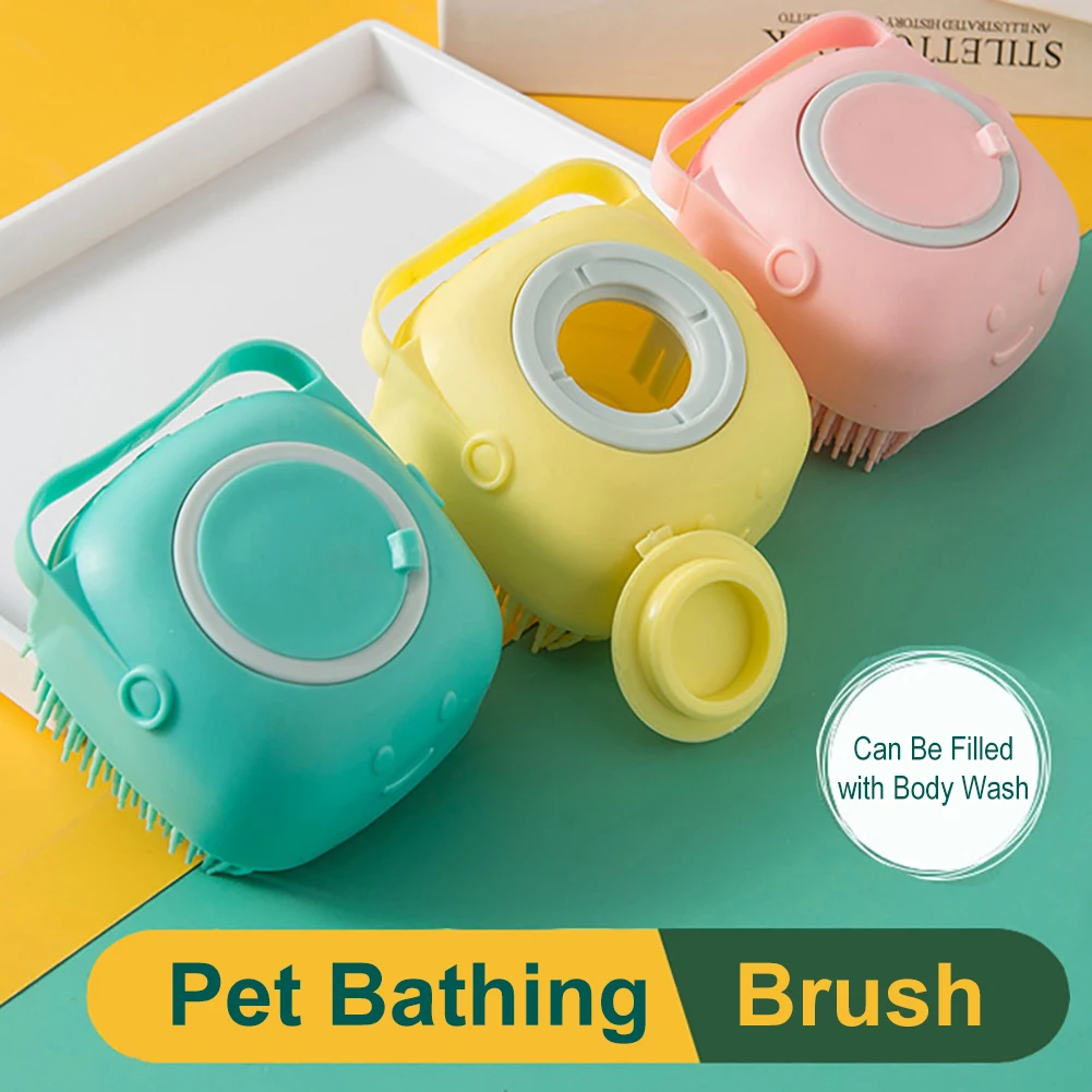 Sarung Tangan Pijat Kamar Mandi Anjing Kucing Besar Anak Anjing Aksesori Hewan Peliharaan Silikon Keselamatan Lembut untuk Anjing Kucing Produk Tas Peralatan