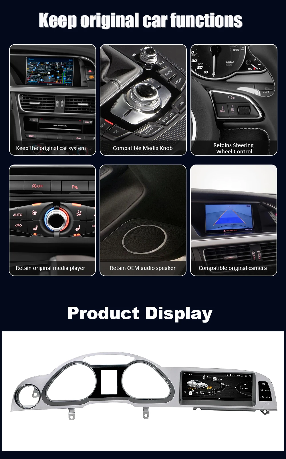 8.8 Inch Linux Wireless CarPlay Andorid Auto Car Radio For Audi A6 C6 4F 2005-2011 MMI 2G 3G GPS Navigation Stereo Autoradio