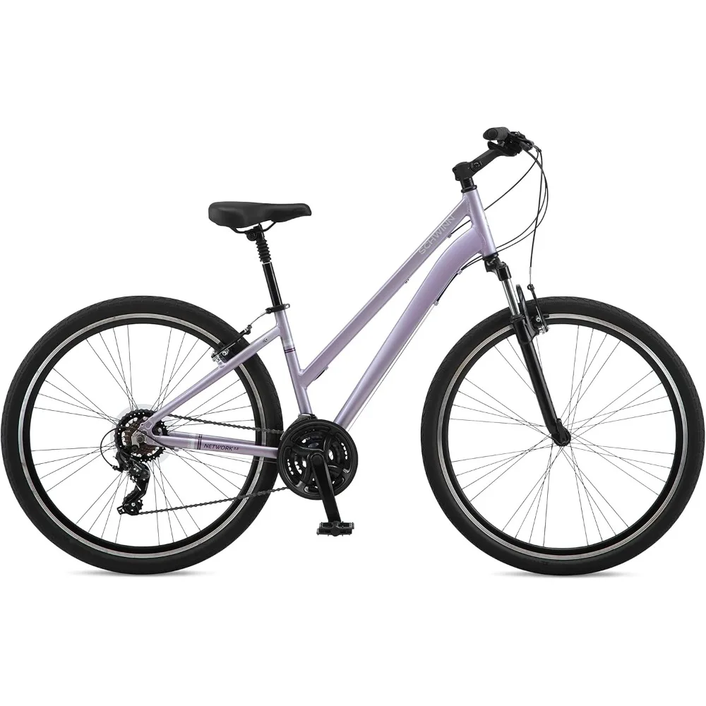 Network Hybrid Bike, Men and Women, 700c Wheels, 15-18-Inch Adult Frame, Front Suspension Alloy Linear Brakes