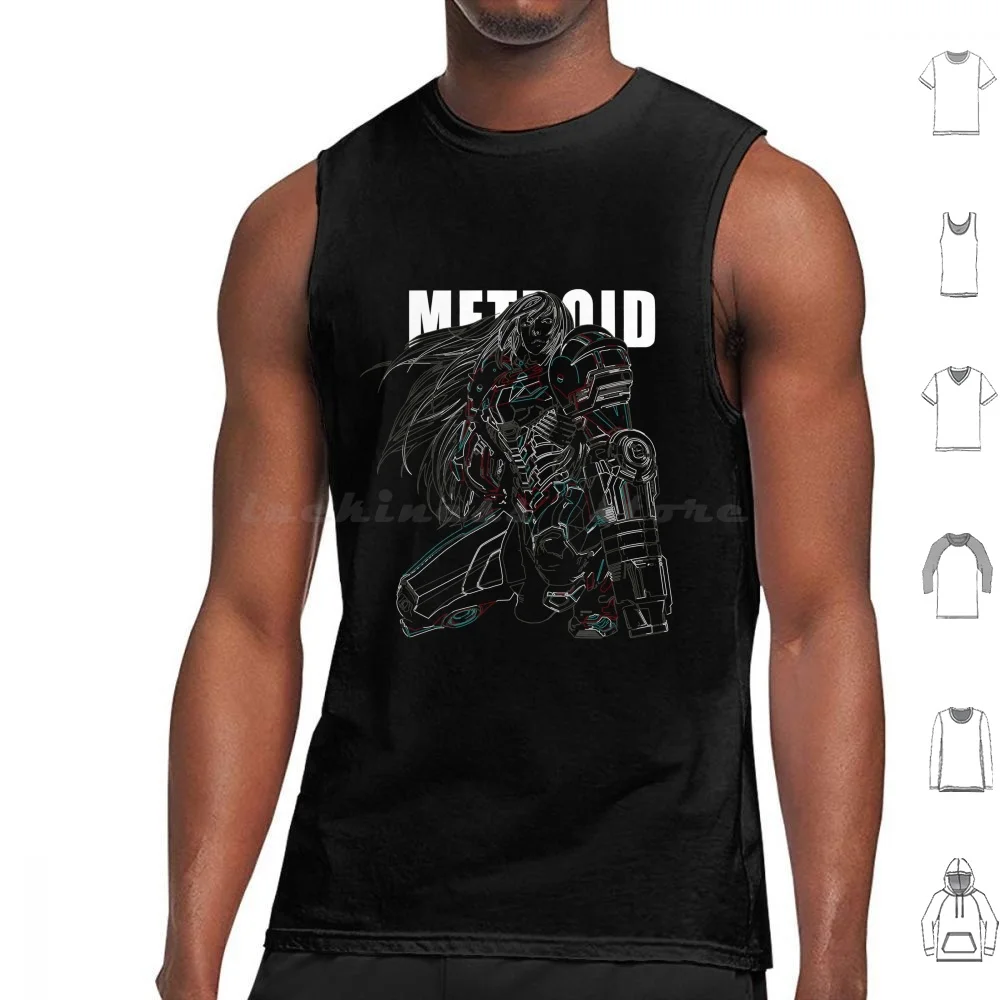 Metroid Camisetas sin mangas Chaleco sin mangas Samus Aran Metroid Videojuego Retro Clásico Snes Super Galaxy Comic Space Console