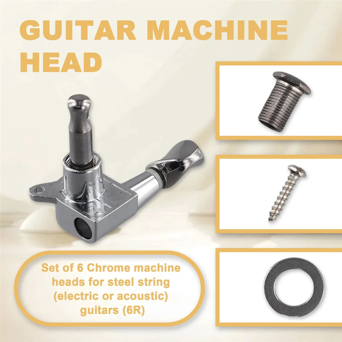 6pcs 6R Guitar Tuning Pegs Tuners Machine Heads for Fender Replacement XQ