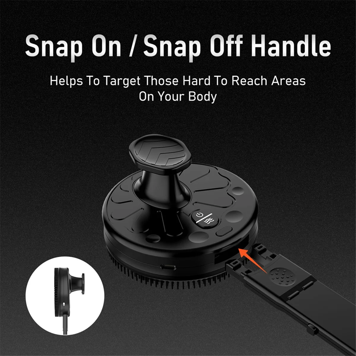 ABXHA Vibrating Back Scrubber with Retractable Handle, Rechargeable Silicone Body Brush,Household Bath Brush