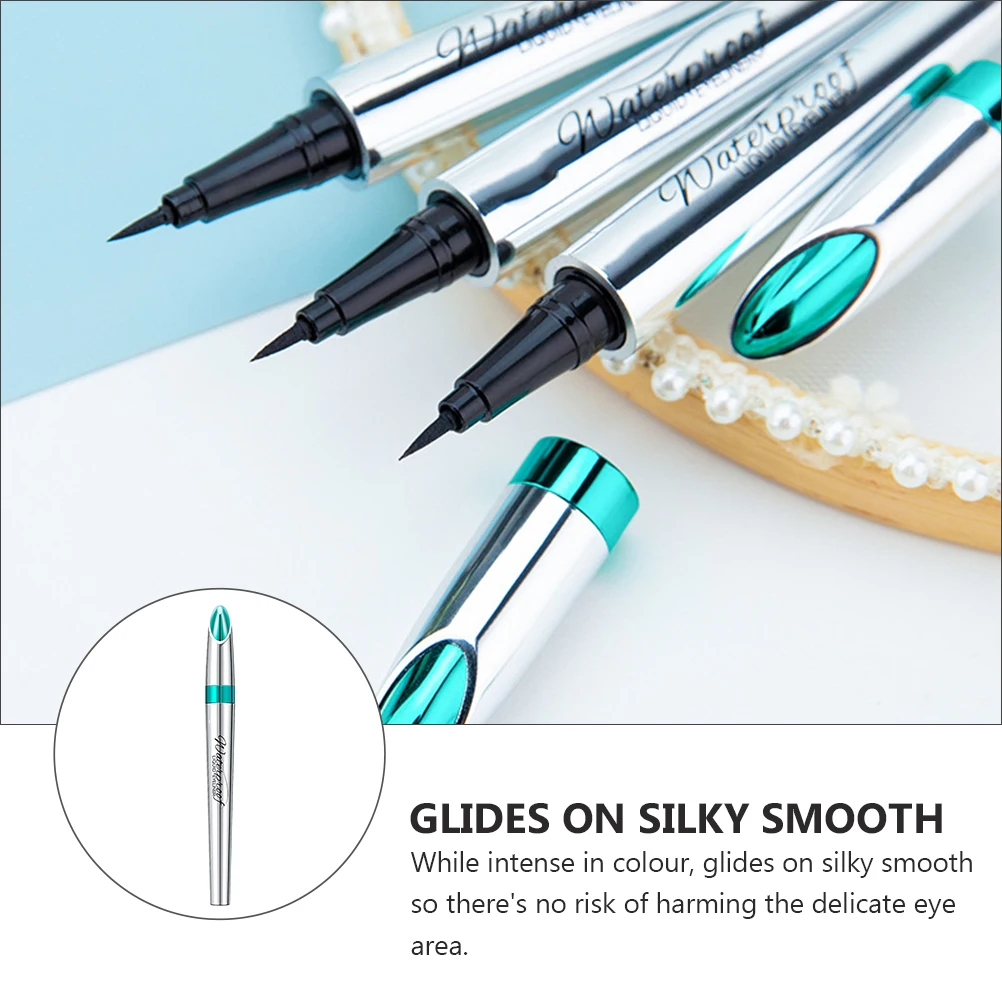قلم تحديد العيون المقاوم للماء يدوم طويلاً وسريع الجفاف ومقاوم للتلطخ للنساء قلم تحديد العيون السائل مقاوم للماء