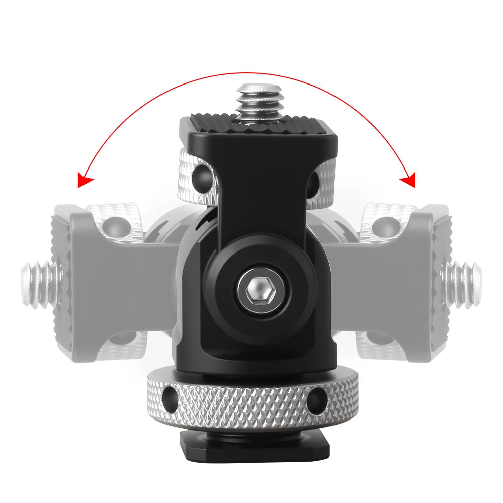 sgrium DSLR Camera Clamp Adjustable Monitor Mount with Cold Shoe Anti Twist 1/4" Screw for Monitor Flash Light DIY Attachmen