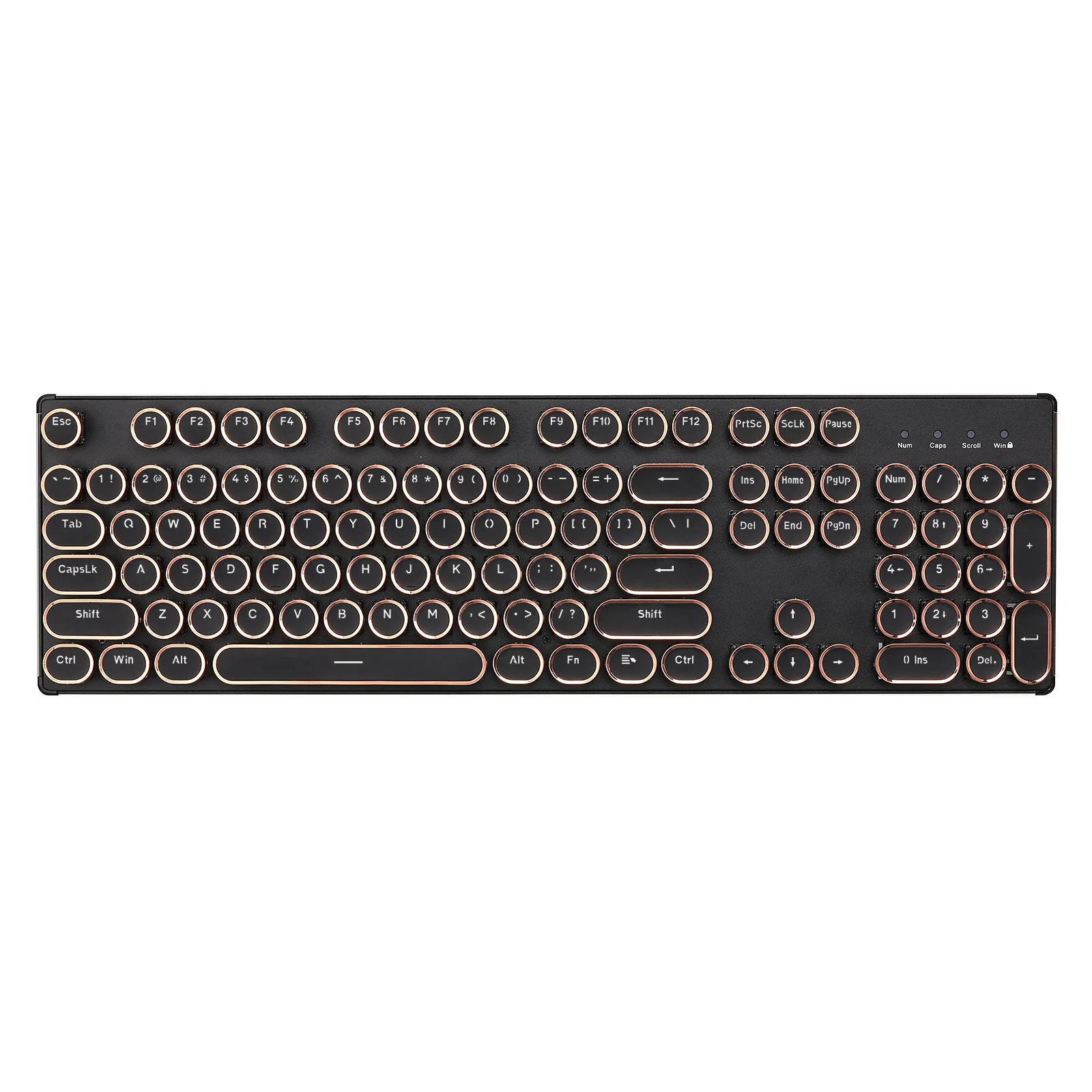 yunzii-ql108-tastiera-da-gioco-meccanica-per-macchina-da-scrivere-nera-keeb-rgb-retro-hot-swap-con-layout-completo-cablato-tastiere-punk-con-pannello-in-metallo