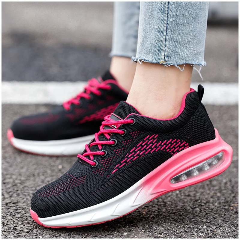womens casual breathable plastic toe covers work shoes summer safety boots outdoors worker insulated sneakers protect footwear image 2