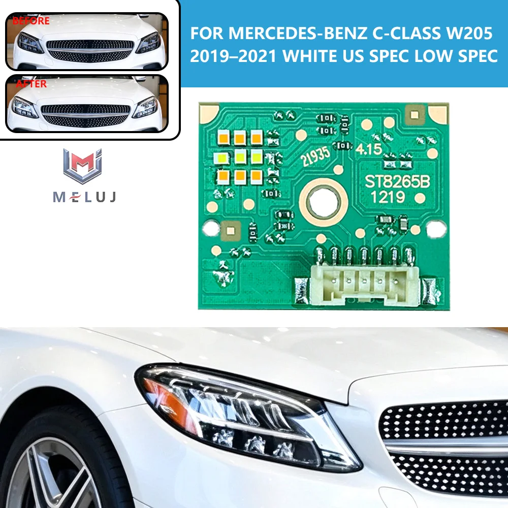 For Mercedes C-Class W205 2019-2021 Low Spec Headlight DRL Chip White LED Light Board Daytime Running Light Replacement Parts