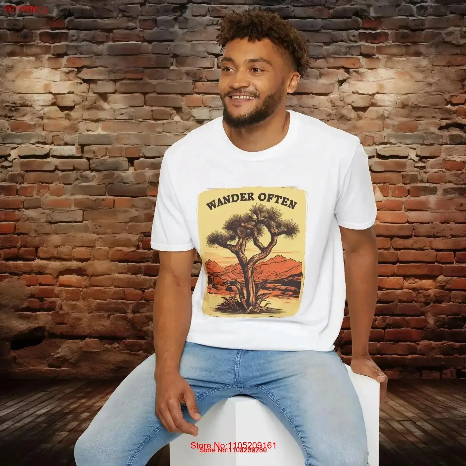 

Футболка Wander Often в стиле ретро с изображением дерева Джошуа, идеально подходящая для пеших прогулок, кемпинга, глэмпинга, любителей природы, винтажная стираная, удобная