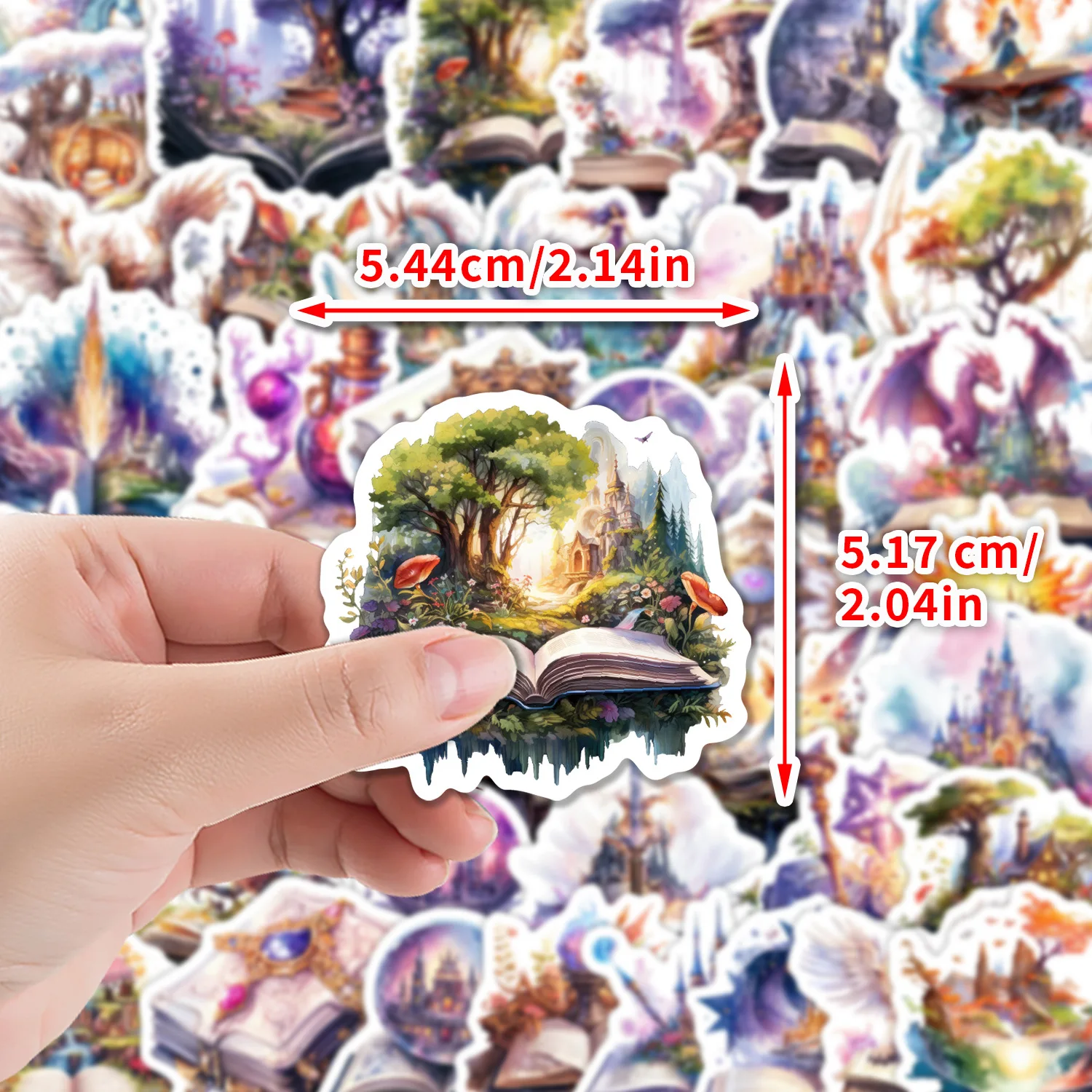 10/50PCS Magic Book Cartoon Stickers Fantasy Graffiti Decoratie Koelkast Bagage Laptop Gitaar Auto Fiets Skateboard Decals Speelgoed