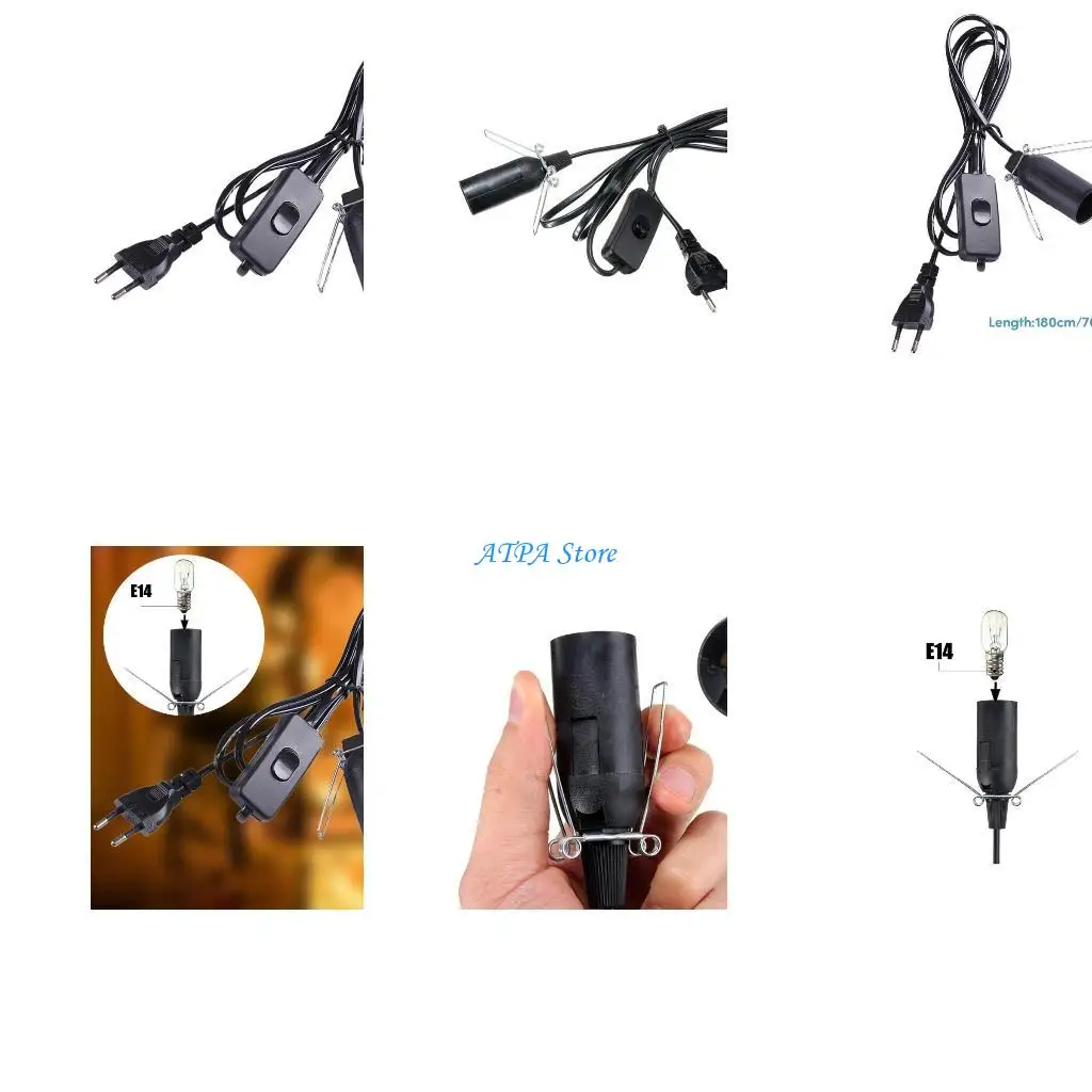 

U13c лампа шнура Eu заглушки E14 сокет 1,8M Декоративные лампы основы с выключателями