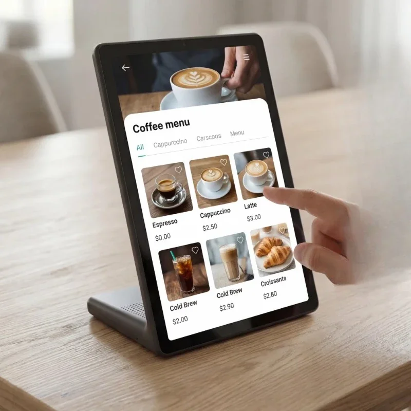 Restaurant self-service 11-inch L-shaped Android tablet Vertical desktop self-service end point